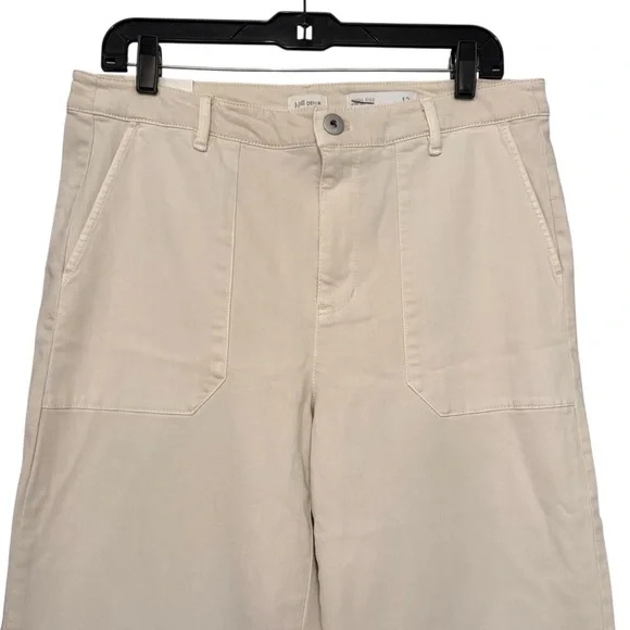 NWT, J. Jill Denim High Rise Wide Leg Patch Pocket Jean Light Barley, Sz 12 R - Picture 8 of 13